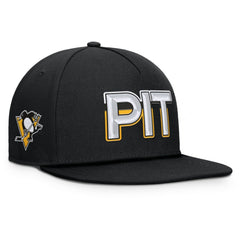 Pittsburgh Penguins Fanatics Authentic Pro Rink Team Code Snapback Hat