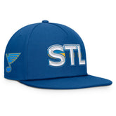 St. Louis Blues Fanatics Authentic Pro Rink Team Code Snapback Hat