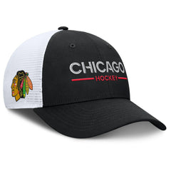 Chicago Blackhawks Fanatics Authentic Pro Rink Lockup Adjustable Trucker Hat