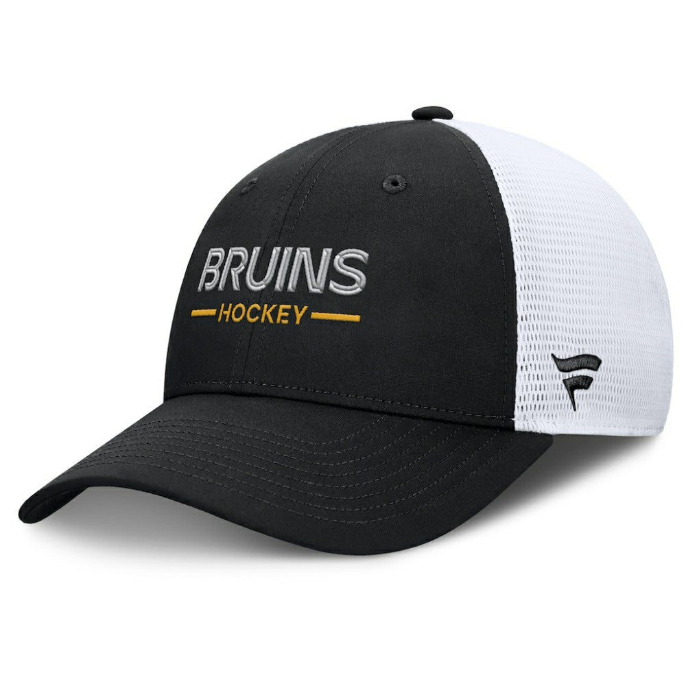 Boston Bruins Fanatics Authentic Pro Rink Lockup Adjustable Trucker Hat