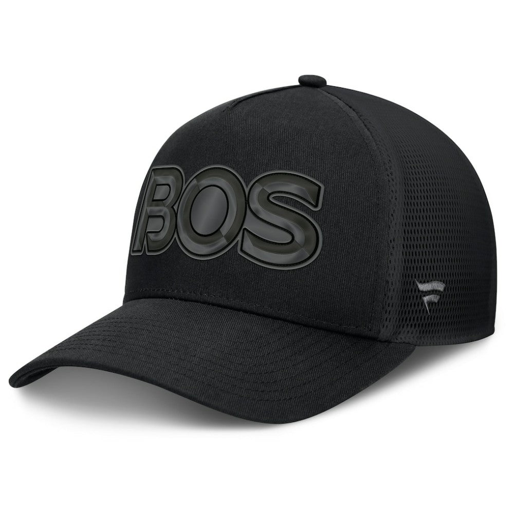 Boston Bruins Fanatics Authentic Pro Road Team Code Trucker Adjustable Hat