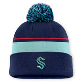 Seattle Kraken Fanatics Authentic Pro Rink Cuffed Knit Hat with Pom