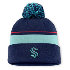 Seattle Kraken Fanatics Authentic Pro Rink Cuffed Knit Hat with Pom