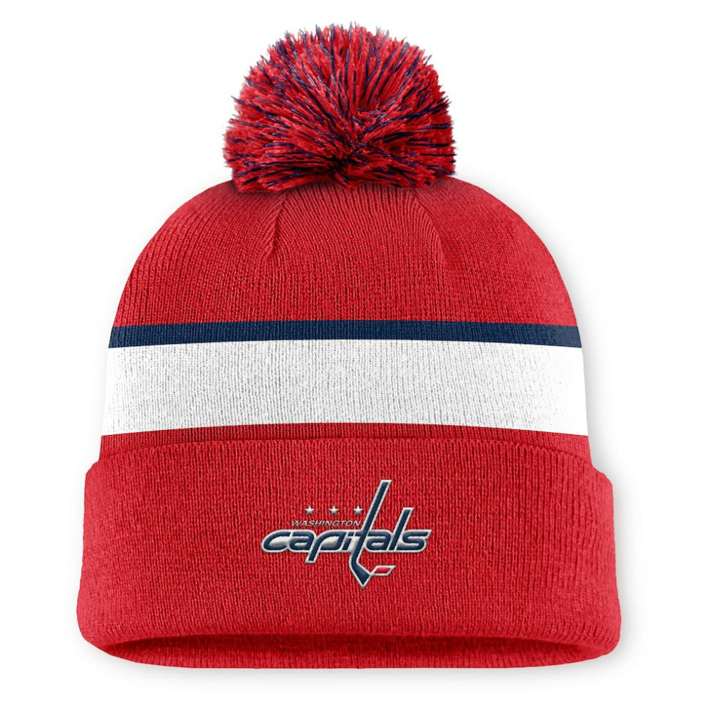 Washington Capitals Fanatics Authentic Pro Rink Cuffed Knit Hat with Pom