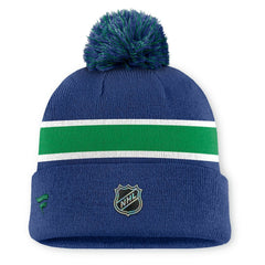 Vancouver Canucks Fanatics Authentic Pro Rink Cuffed Knit Hat with Pom