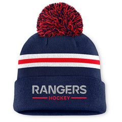 New York Rangers Fanatics Women's Authentic Pro Rink Cuffed Knit Hat with Pom