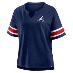 Atlanta Braves Women's Curl Route T-Shirt - Navy