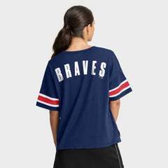 Atlanta Braves Women's Curl Route T-Shirt - Navy