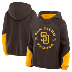 San Diego Padres Women's Oversized Time to Win Pullover Hoodie - Brown