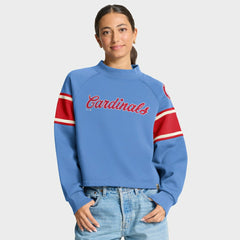 St. Louis Cardinals Women's Oversized Toss Sweep Raglan Pullover Sweatshirt - Light Blue