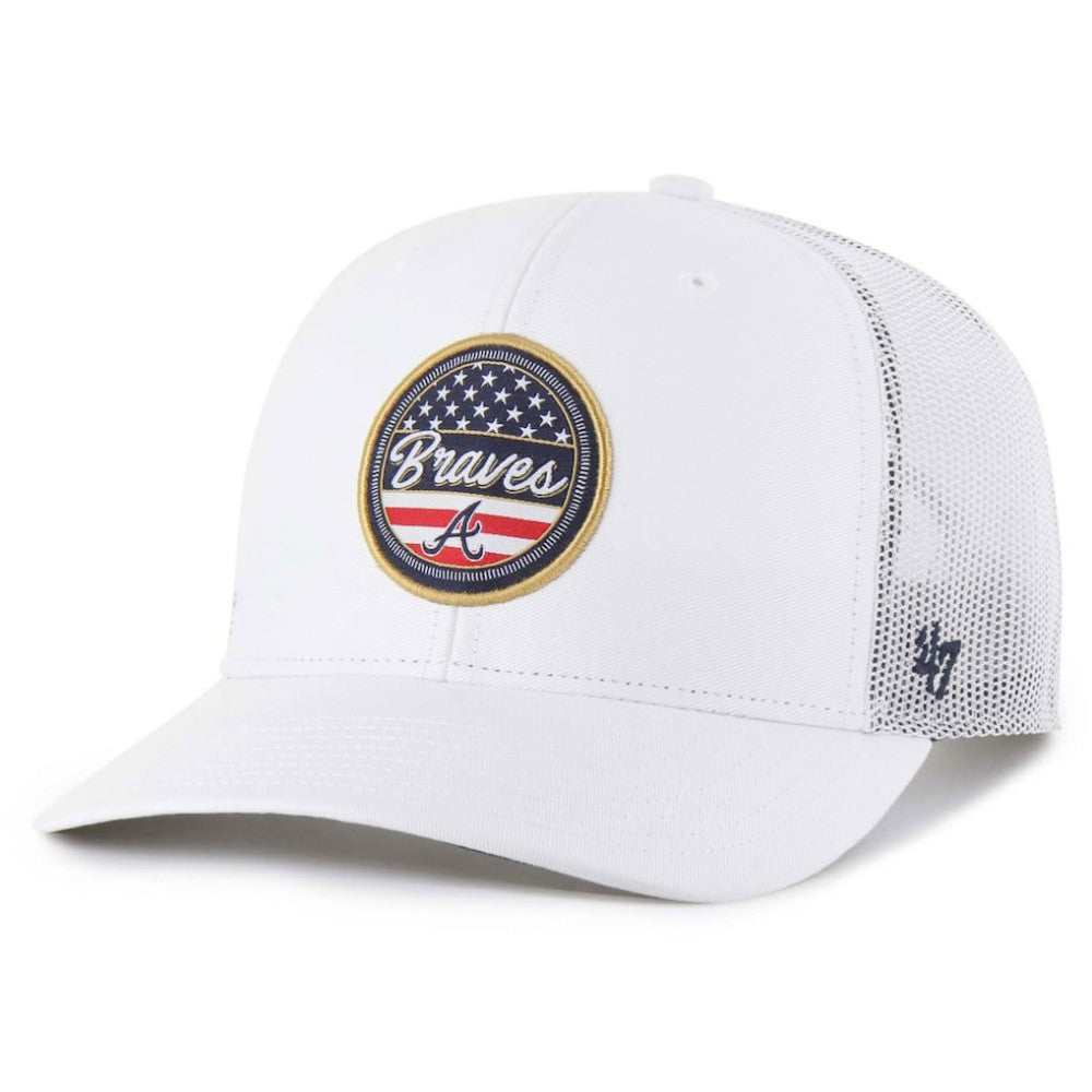 Atlanta Braves Homage Adjustable Trucker Hat - White | 47 brand