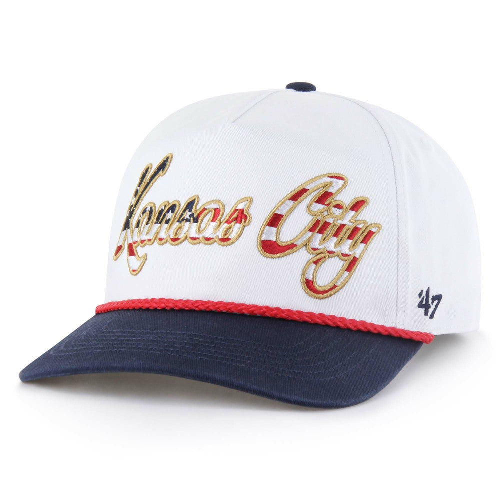 Kansas City Royals Patriotic Overhand Hitch Adjustable Hat - White | 47 brand