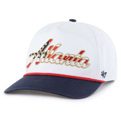 Atlanta Braves Patriotic Overhand Hitch Adjustable Hat - White | 47 brand