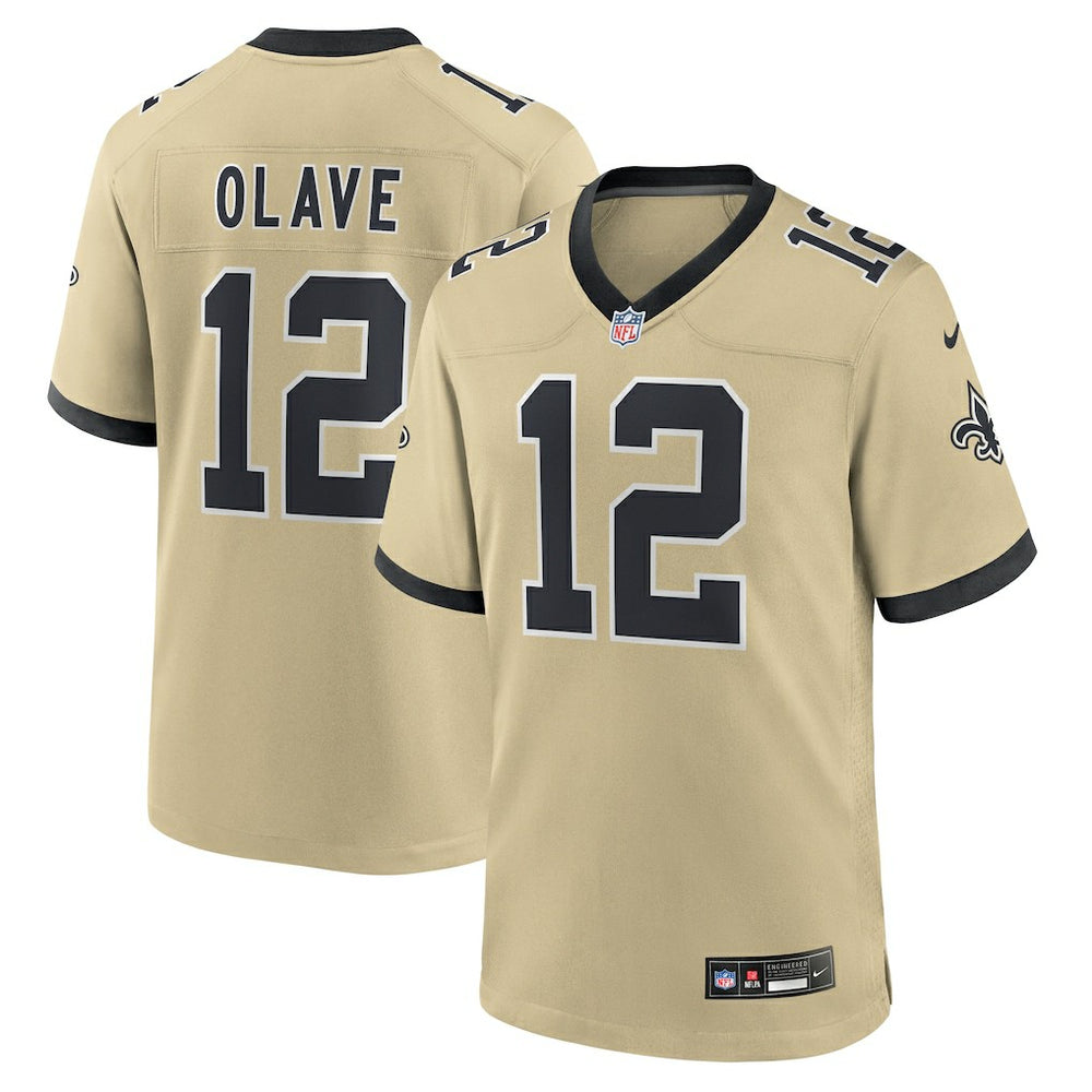 NFL New Orleans Saints Chris Olave Gameday Golds Alternate Game Player Jersey