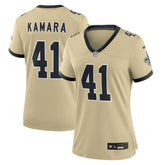NFL New Orleans Saints Alvin Kamara Women's Gameday Golds Alternate Game Player Jersey