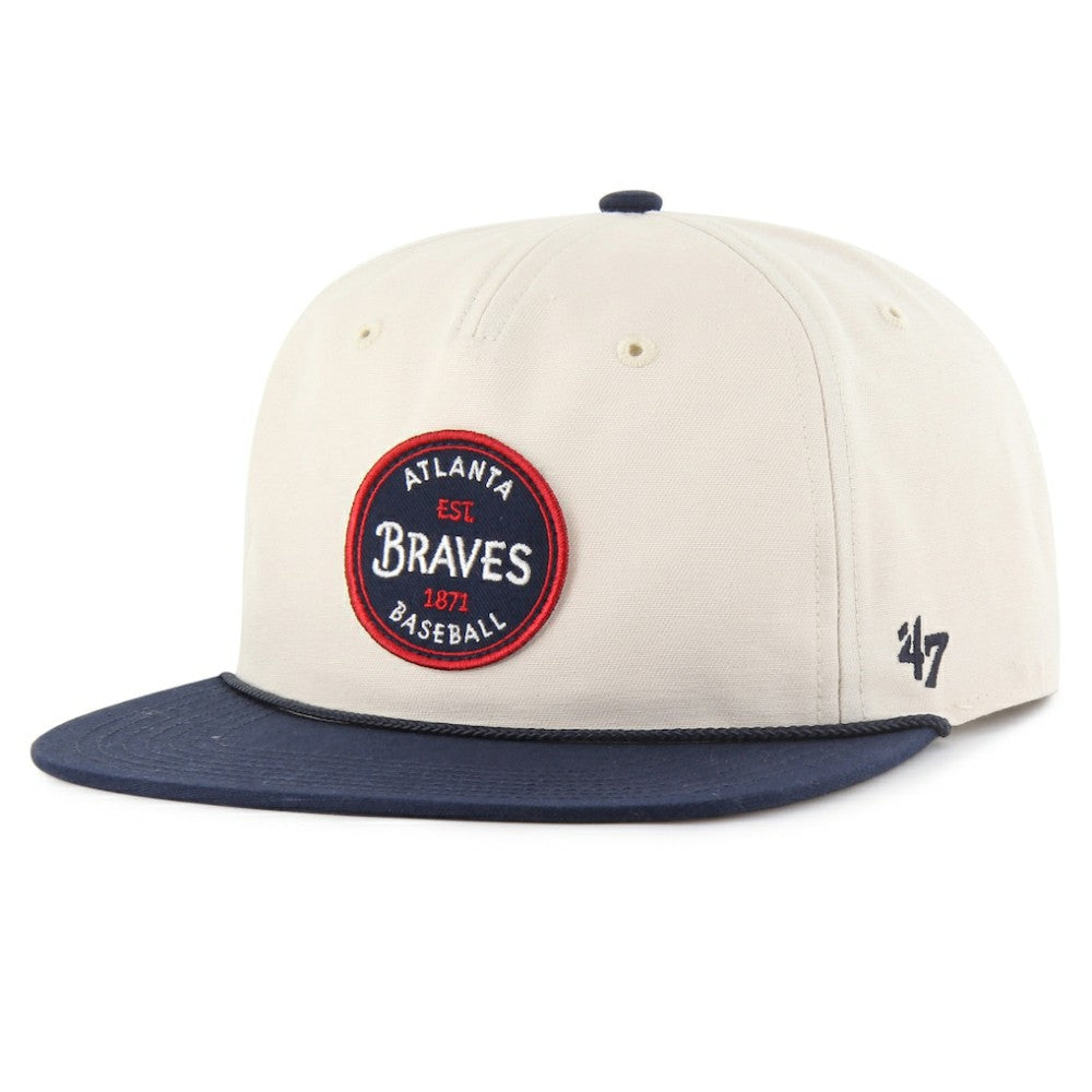 Atlanta Braves Payson Captain Adjustable Hat - Natural | 47 brand