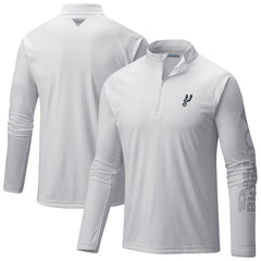 San Antonio Spurs Terminal Tackle Raglan Omni-Shade Quarter-Zip Jacket - White | Columbia online
