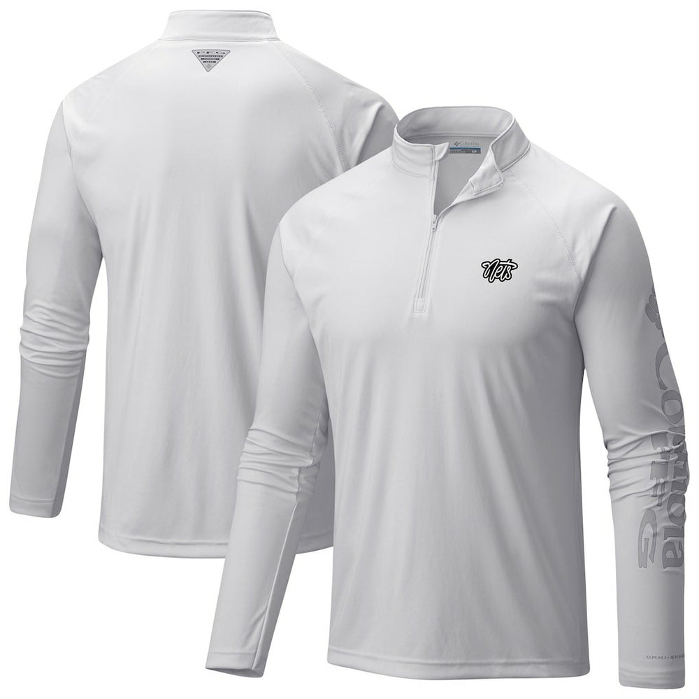 Brooklyn Nets Terminal Tackle Raglan Omni-Shade Quarter-Zip Jacket - White | Columbia shop