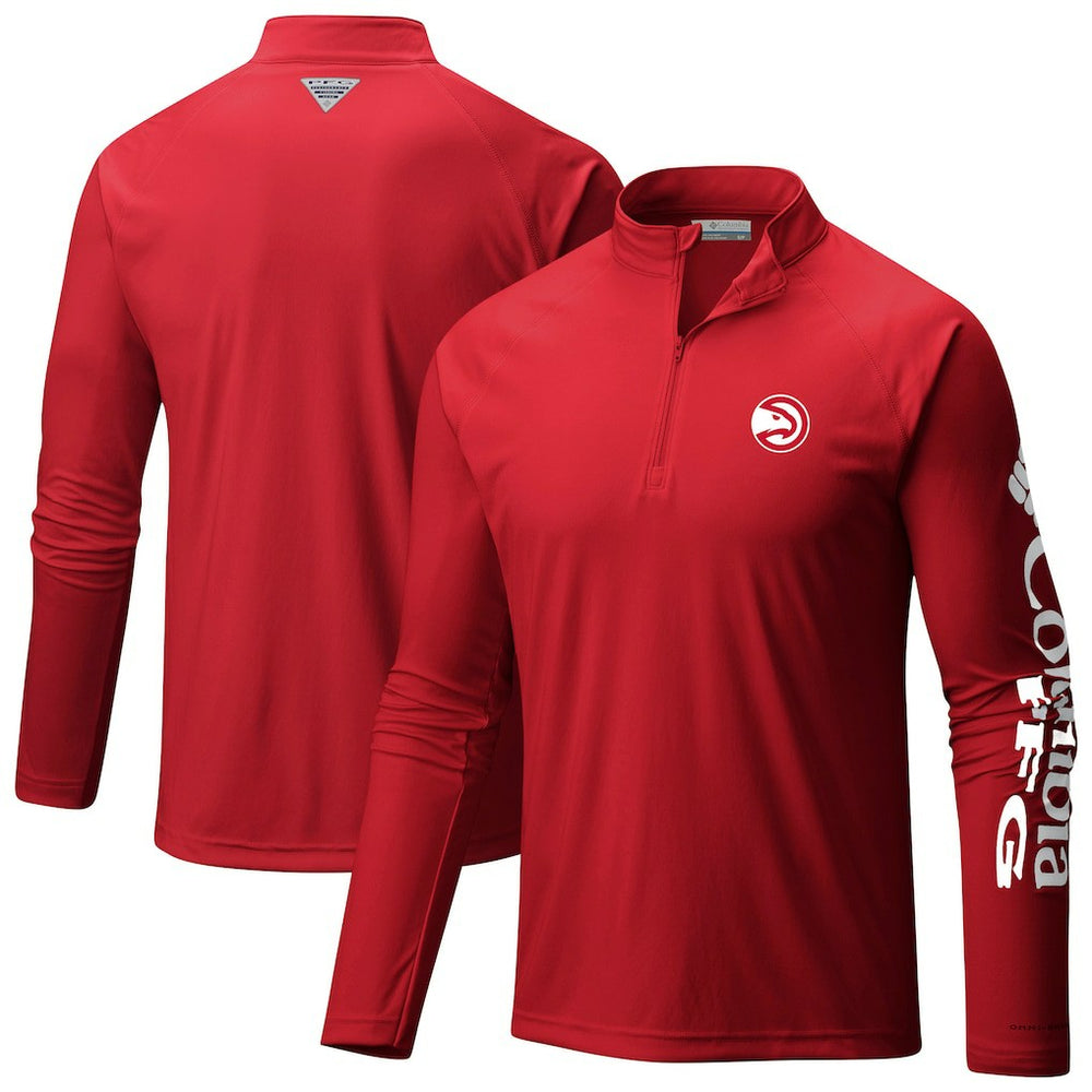 Atlanta Hawks Terminal Tackle Raglan Omni-Shade Quarter-Zip Jacket - Red | Columbia cheap