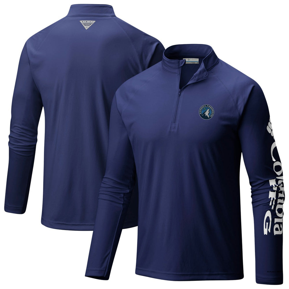 Minnesota Timberwolves PFG Terminal Tackle Quarter-Zip Top - Navy | Columbia sale