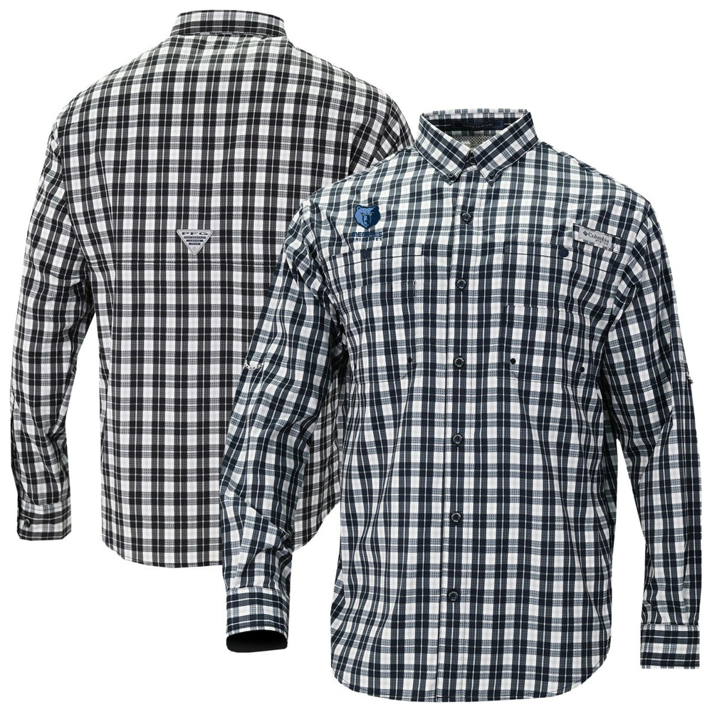 Memphis Grizzlies Super Tamiami Omni-Shade Long Sleeve Button-Down Shirt - Navy | Columbia on sale