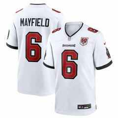 NFL Tampa Bay Buccaneers Baker Mayfield 50th Season White Game Jersey