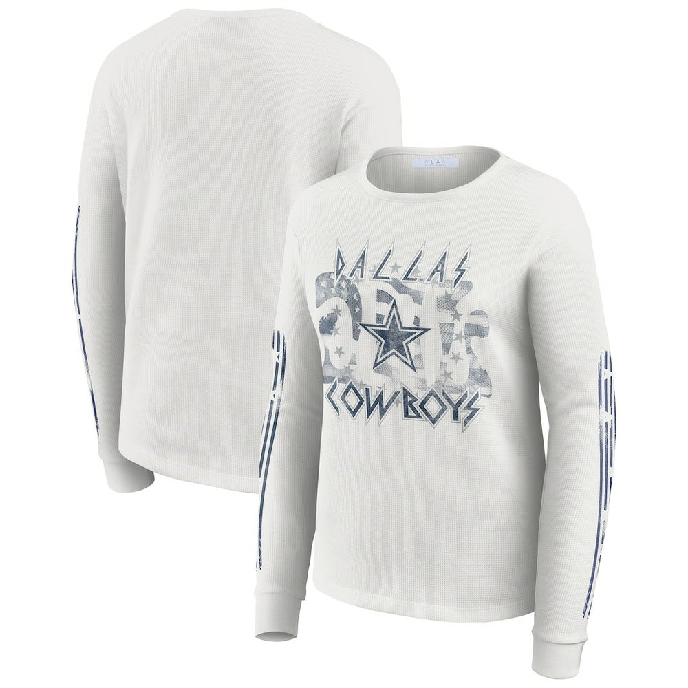 NFL Dallas Cowboys WEAR by Erin Andrews Women's Graphic Waffle Long-Sleeve T-Shirt