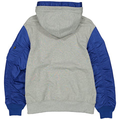 Chicago Cubs x Alpha Industries Full-Zip Hoodie Jacket - Heather Gray/Royal | New Era