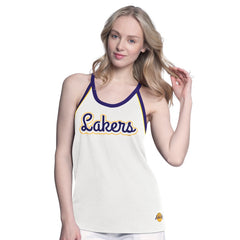 Los Angeles Lakers G-III 4Her by Carl Banks Women's Curveball Racerback Scoop Neck Slub Tank Top - White sale