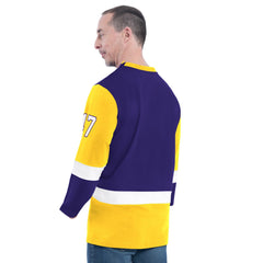 Los Angeles Lakers G-III Sports by Carl Banks Adaptive Rugby Long Sleeve Top - Purple cheap