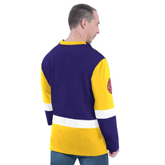 Los Angeles Lakers G-III Sports by Carl Banks Adaptive Rugby Long Sleeve Top - Purple cheap
