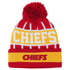 NFL Kansas City Chiefs Outerstuff Youth Go Fast Cuffed Knit Hat with Pom