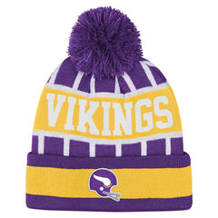 NFL Minnesota Vikings Outerstuff Youth Go Fast Cuffed Knit Hat with Pom