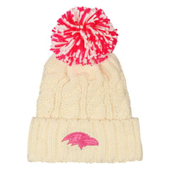 NFL Baltimore Ravens Outerstuff Girls Cable Cuffed Knit Hat with Pom