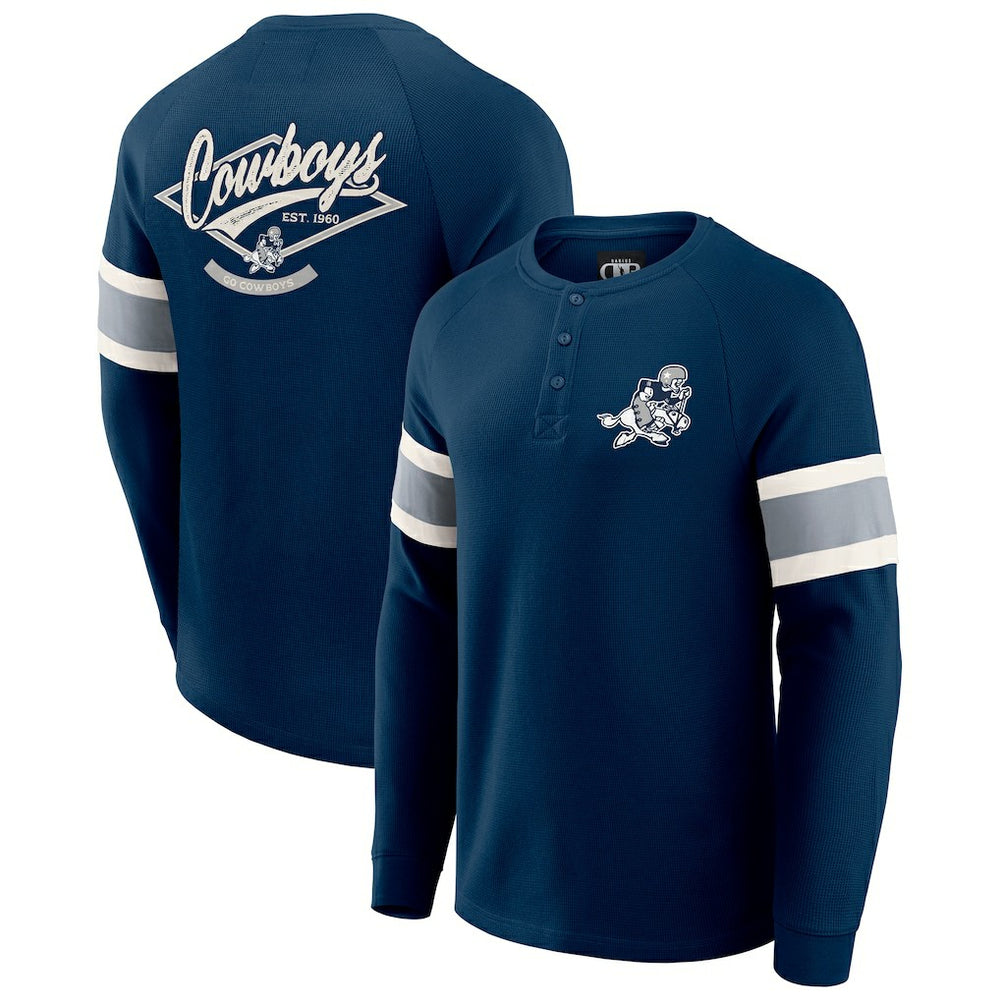 NFL Dallas Cowboys Darius Rucker Collection Waffle-Knit Raglan Long Sleeve Henley T-Shirt