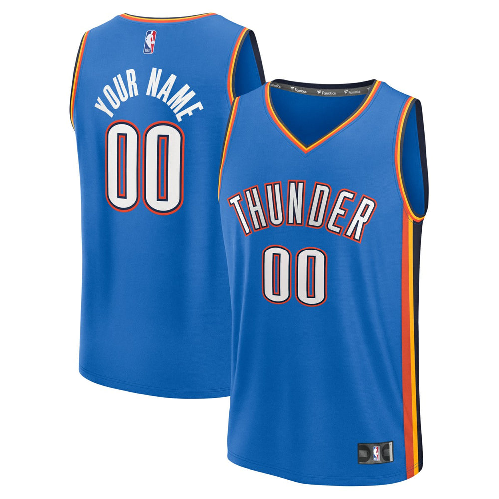 Oklahoma City Thunder Youth Fast Break Custom Replica Jersey - Blue - Icon Edition | Fanatics shop