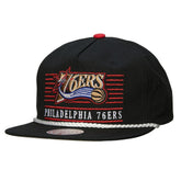 Philadelphia 76ers Ascend Deadstock Snapback Hat - Black | Mitchell & Ness shop