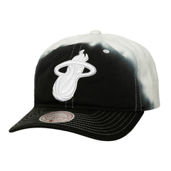 Miami Heat Dip Dye Pro Crown Adjustable Hat - Black/White | Mitchell & Ness shop