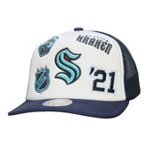 Seattle Kraken Mitchell & Ness Gridlock Trucker Adjustable Hat