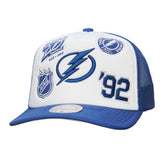 Tampa Bay Lightning Mitchell & Ness Gridlock Trucker Adjustable Hat