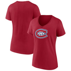 Montreal Canadiens Women's Primary Logo V-Neck T-Shirt