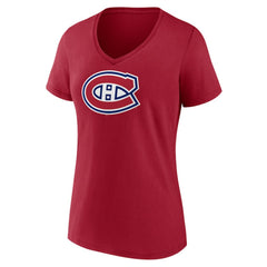 Montreal Canadiens Women's Primary Logo V-Neck T-Shirt