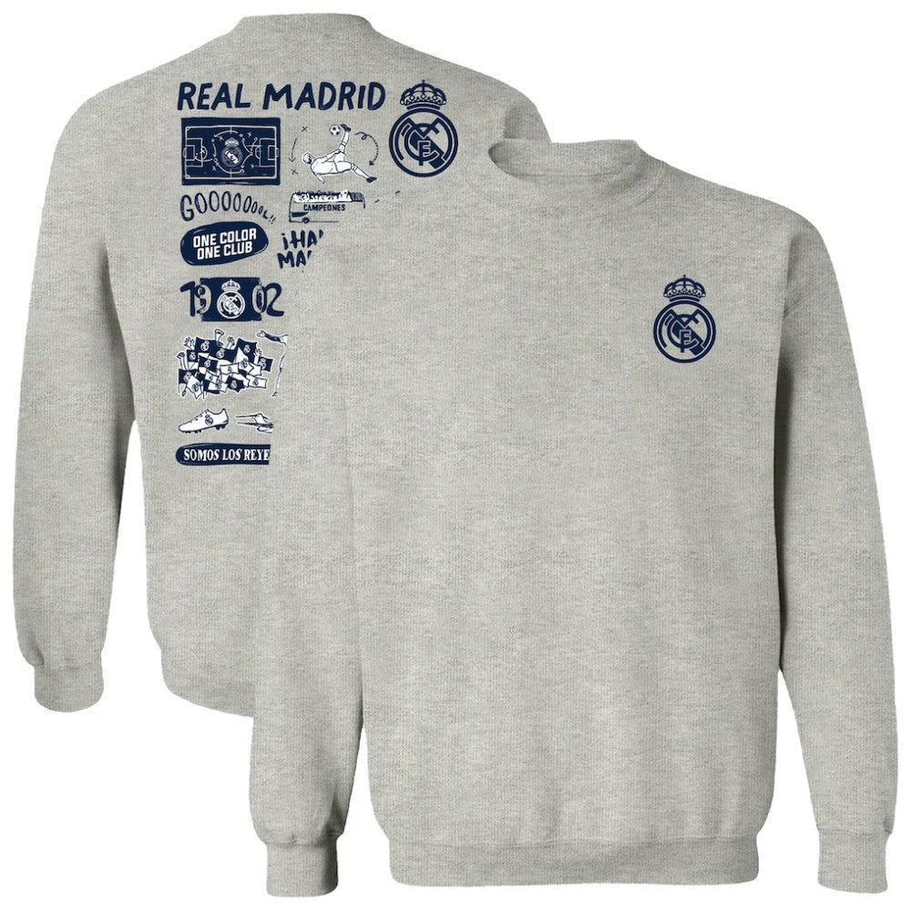 Real Madrid Vive La Fete Women's Impressions Artwork Pullover Sweatshirt / Soccer Discount