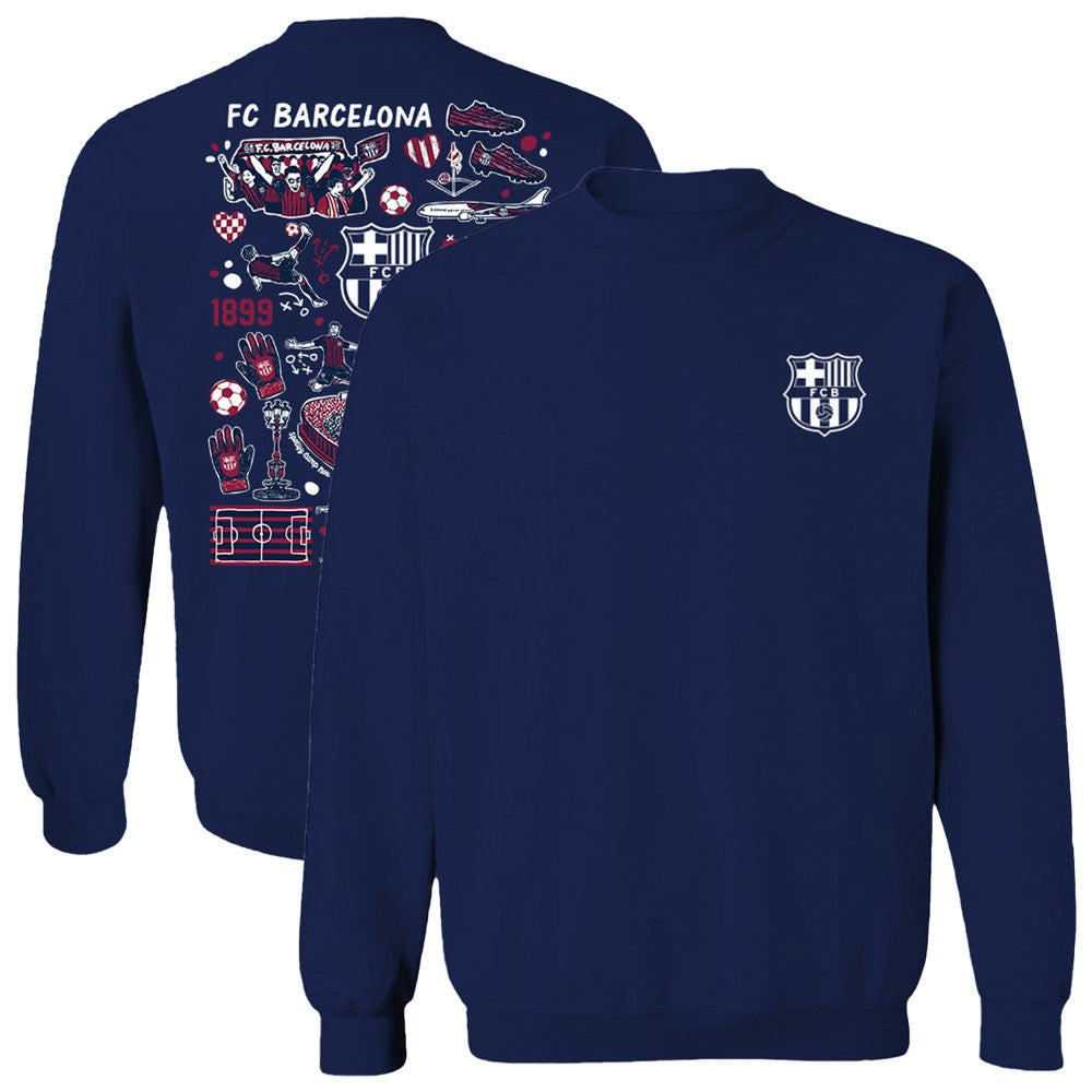 Barcelona Vive La Fete Women's Impressions Artwork Pullover Sweatshirt / Soccer Online