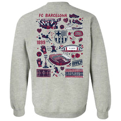 Barcelona Vive La Fete Women's Impressions Artwork Pullover Sweatshirt / Soccer For sale