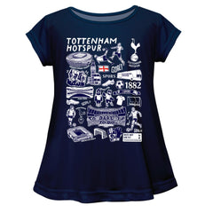 Tottenham Hotspur Vive La Fete Girls Youth Impressions Artwork A-Line Top / Soccer New