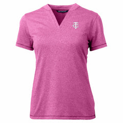 Minnesota Twins Cutter & Buck Forge Heathered Stretch Blade Top - Light Pink