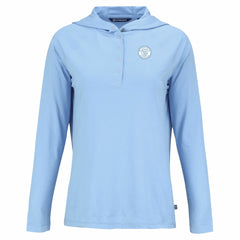 Milwaukee Brewers Cutter & Buck Women's Coastline Epic Comfort Eco Recycled Long Sleeve Hoodie T-Shirt - Powder Blue