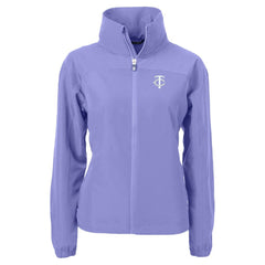 Minnesota Twins Cutter & Buck Women's Charter Eco Recycled Full-Zip Jacket - Lavender