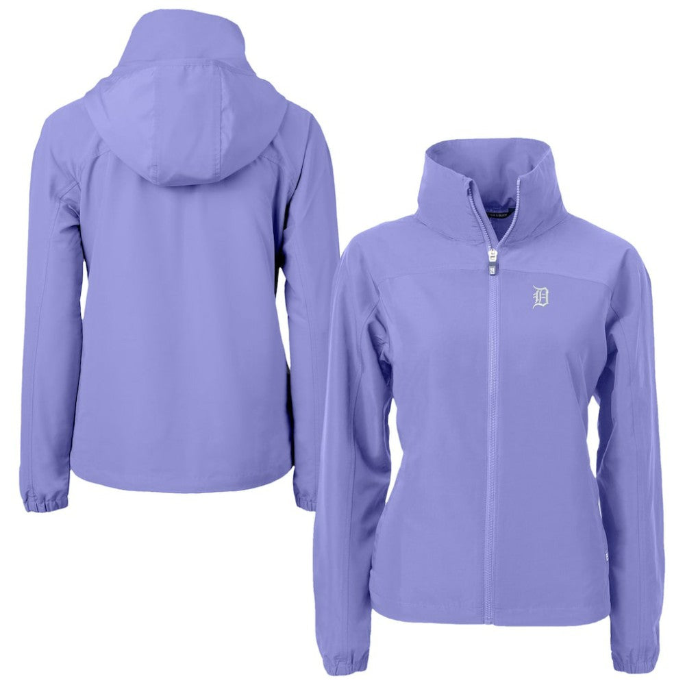 Detroit Tigers Cutter & Buck Women's Charter Eco Recycled Full-Zip Jacket - Lavender
